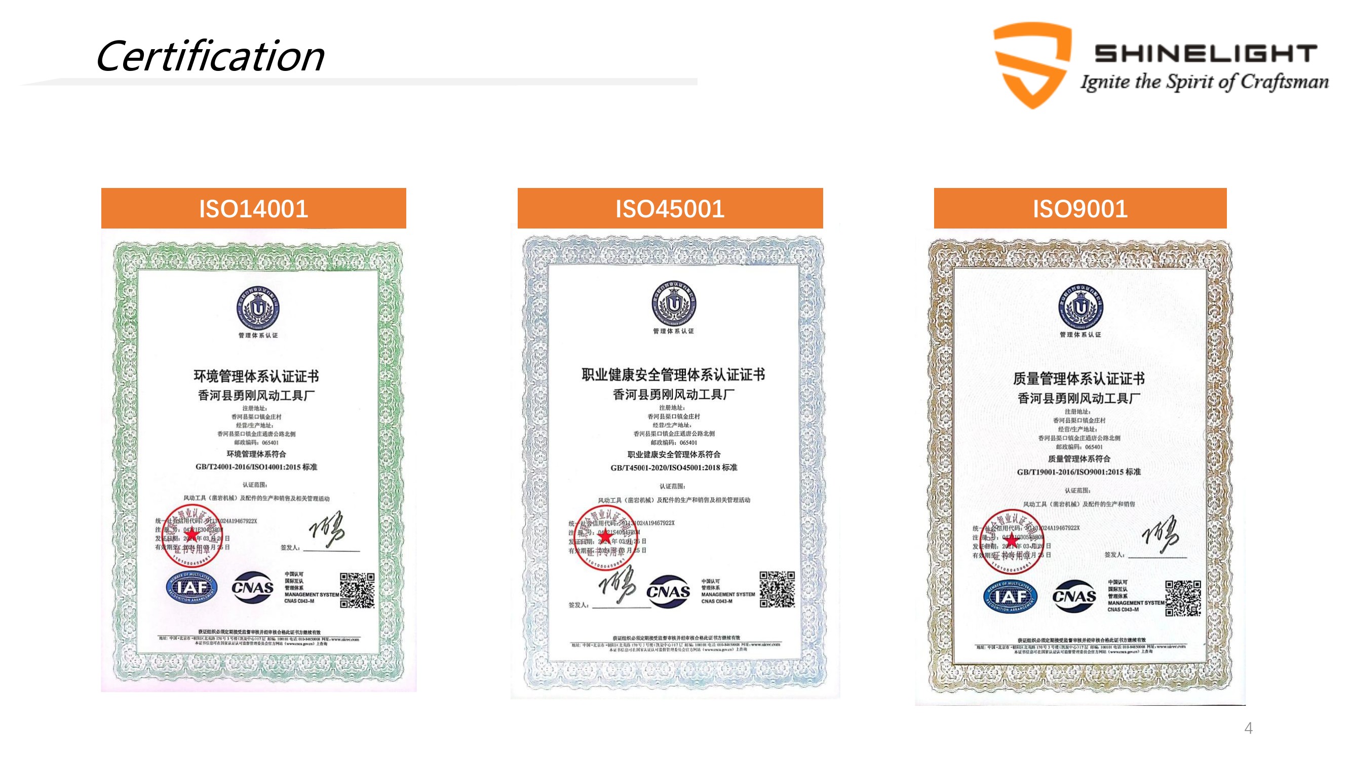 Certifications - ISO